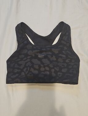Nike Black Tonal Leopard Racerback Sports Bra